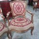 Pair of gold Louis XV style armchairs – Petit point upholstery