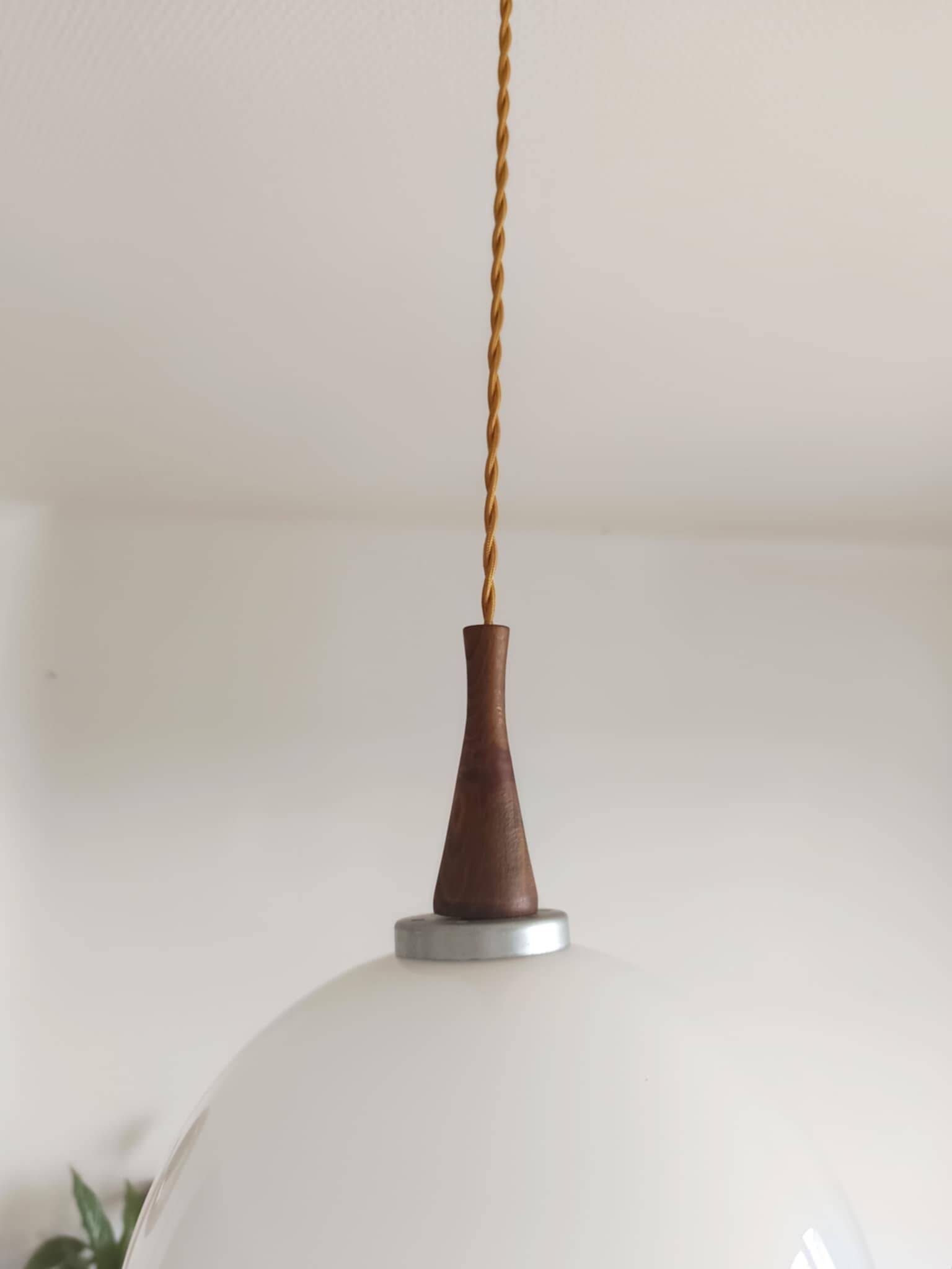 Vintage opaline pendant light 1970