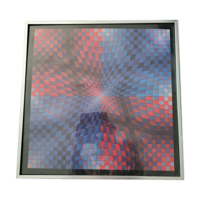 Poster print lithographie de Vasarely des années 70