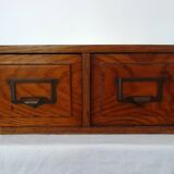 Vintage 2-drawer oak filing cabinet