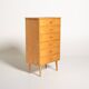 Six-Drawer Birch Chest, Scandinavia, 1950s/60s