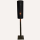 Pair vintage brutalist iron hammered floor or large table lamps, Germany.