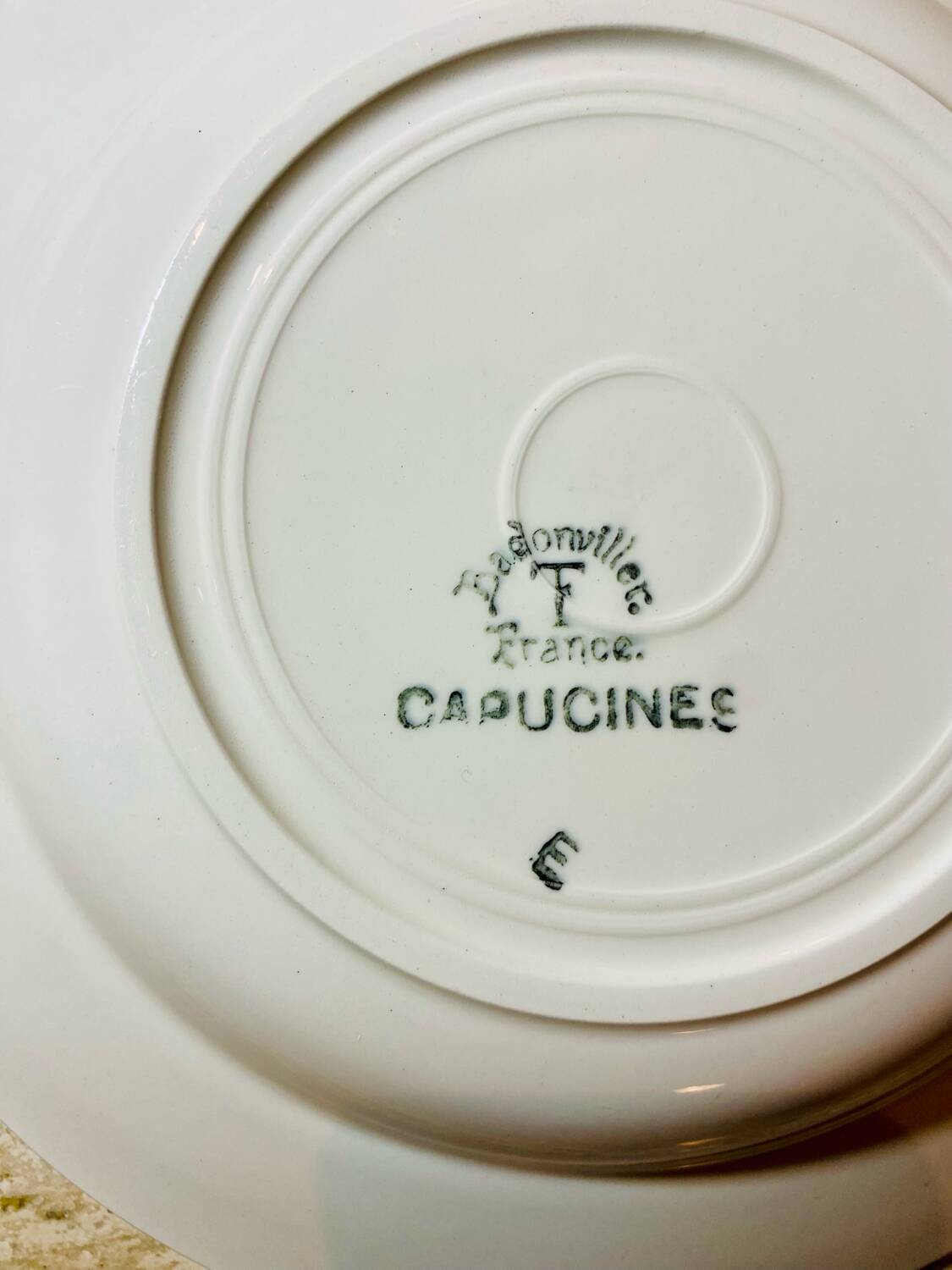 Set of 6 Badonvillier porcelain soup plates