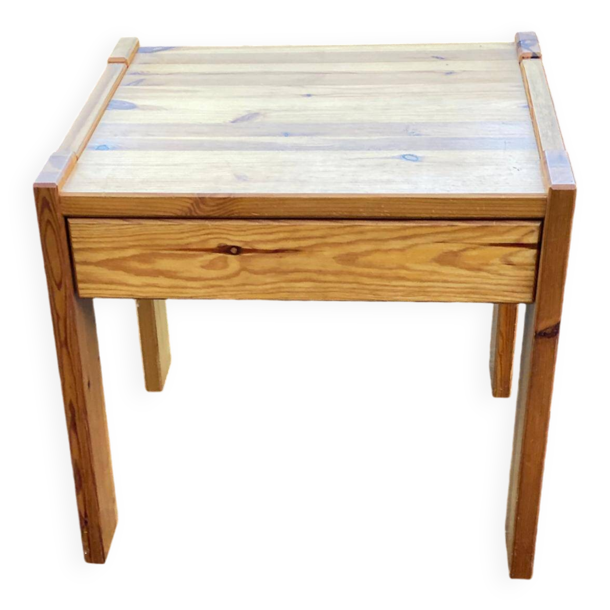 Commode table d'appoint scandinave en bois massif