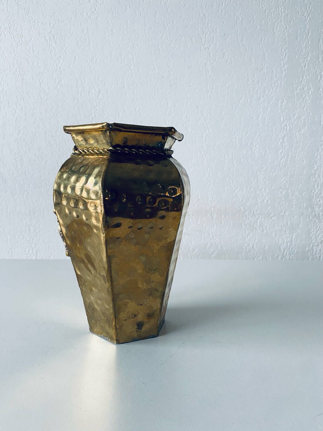 Indian hexagonal brass vase