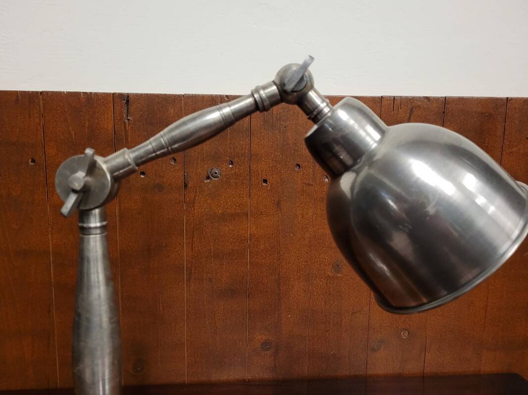 Vintage industrial pewter desk lamp