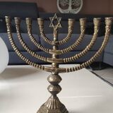 Large Menorah/Hebrew Chandelier with 8 branches. Star of David. Bronze.