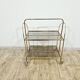 Mid-Century Folding Bar Cart – Brass and Ribbed Plexiglass – 1960s