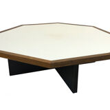 Vintage coffee table wenge hexagon 1960
