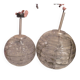 Set of 2 smoked glass ball suspensions by Doria Leuchten, Germany, 1970s.