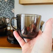 Set of 6 Vereco vintage 70 smoked glass cups