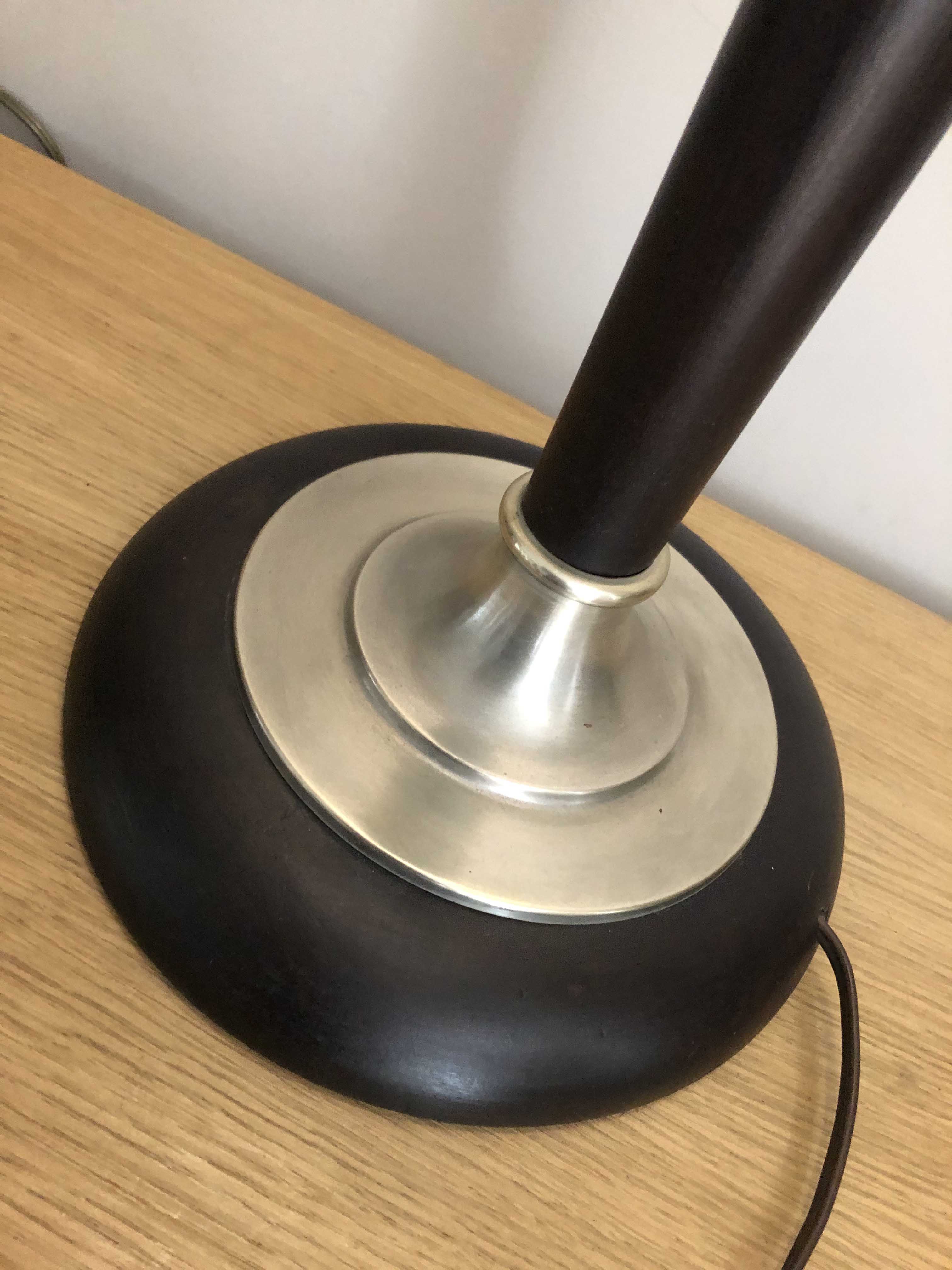 lampe Mazda bois et opaline 1930/1940