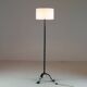 Twisted black metal brutalist floor lamp