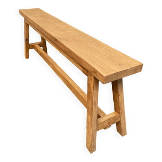 Handmade solid oak wooden bench rustic style