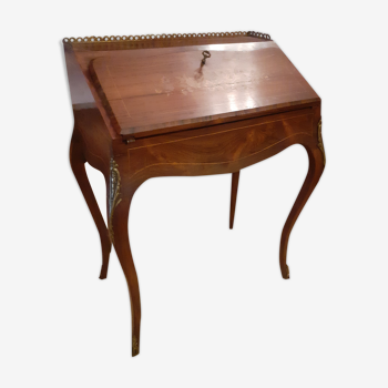 Bureau de style louis xv, bonheur du jour fin xix eme marqueté