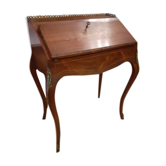 Bureau de style louis xv, bonheur du jour fin xix eme marqueté