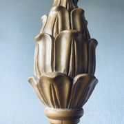 Large carved wooden lamp