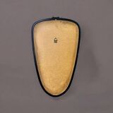 Old rearview mirror - black and gold plastic frame - 34 x 55 cm
