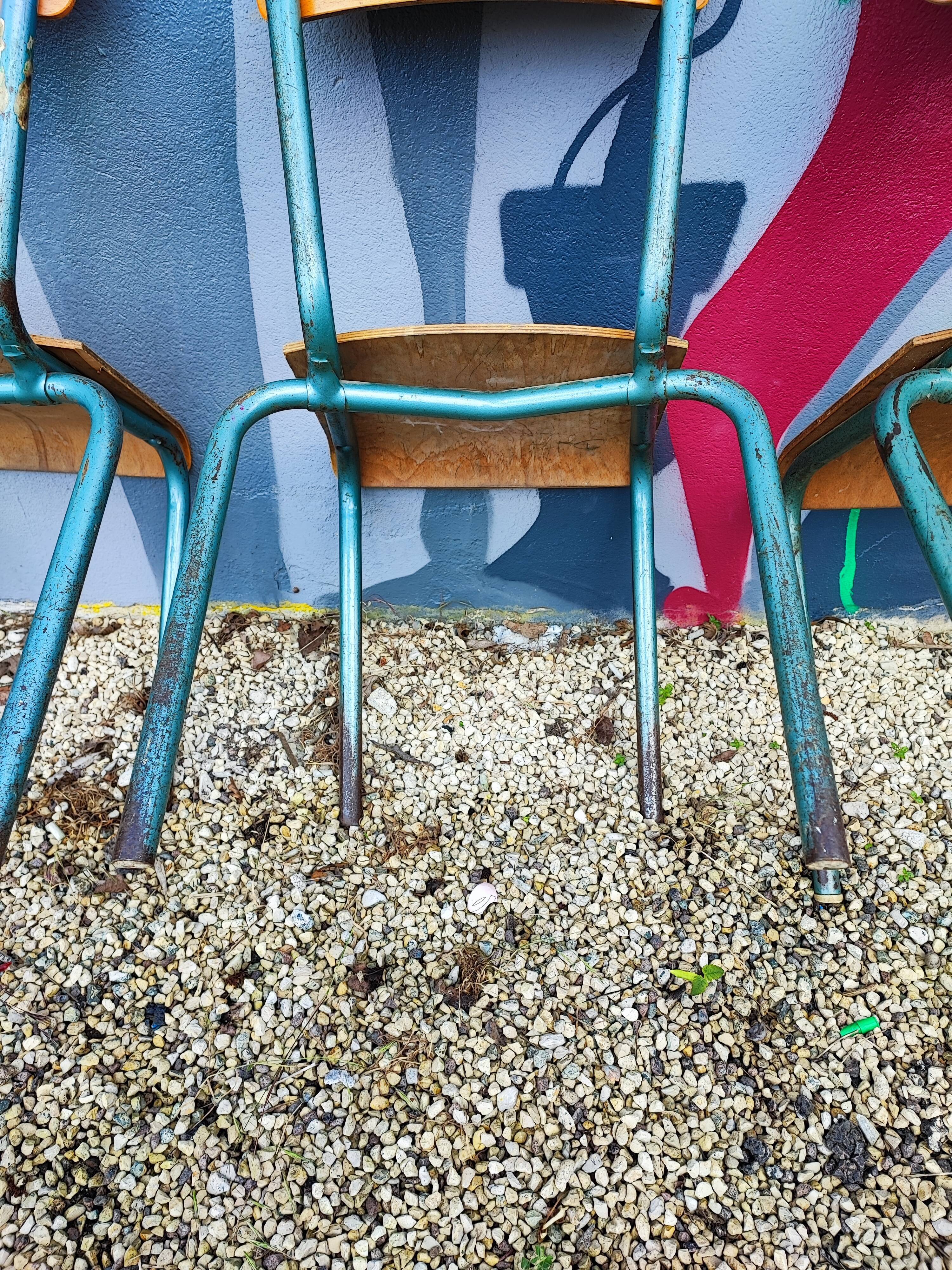 Set of 3 vintage school chairs