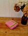 Lot de 5 serviettes de table vintage en coton rose et vert
