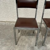4 vintage leather/iron chairs