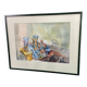 Tableau aquarelle Nature Morte aux verres signée Guy Barbier