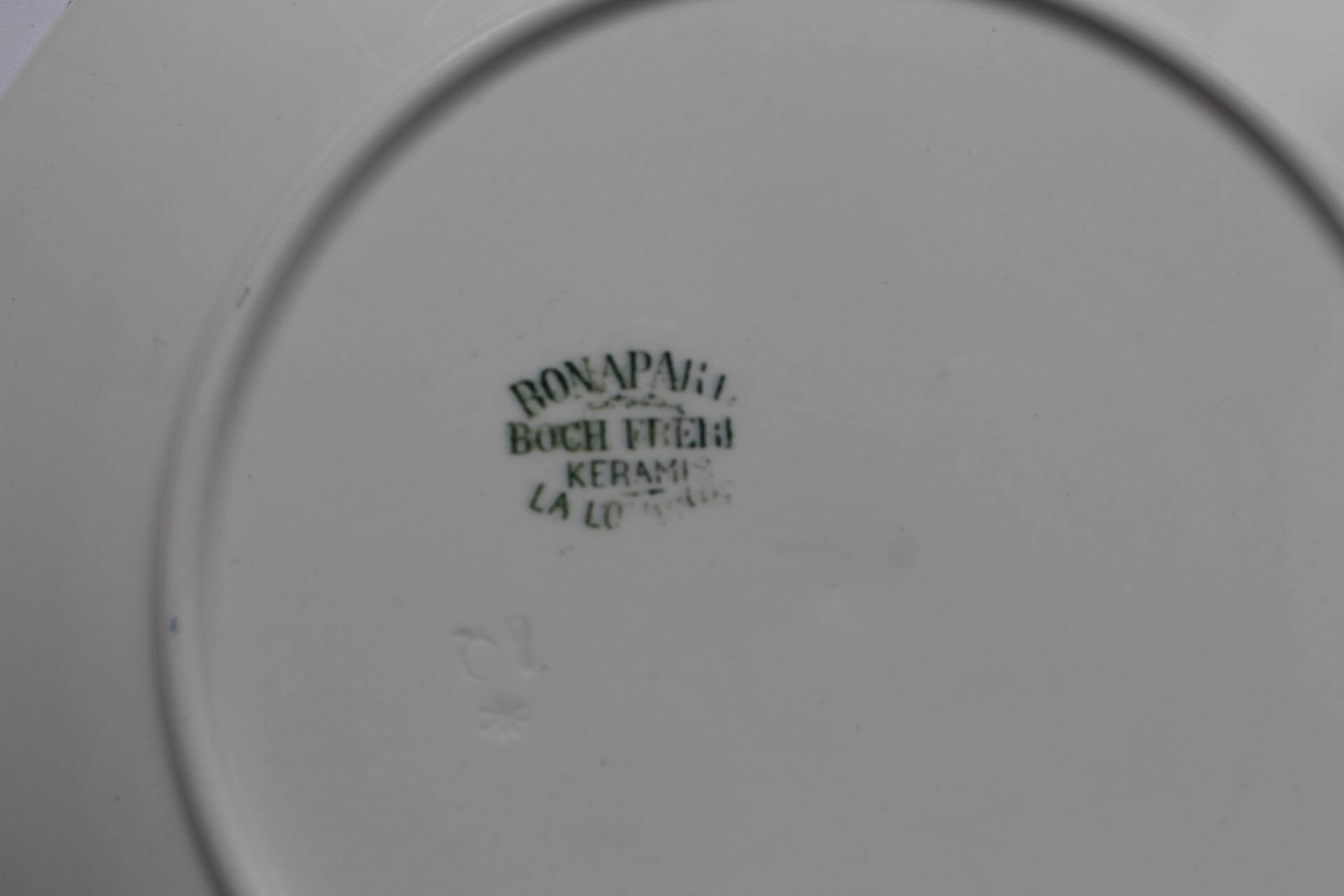 Boch Frères porcelain dinner plate, La Louvière, Bonaparte