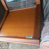 Glass-fronted library in cherry wood by Fourrier