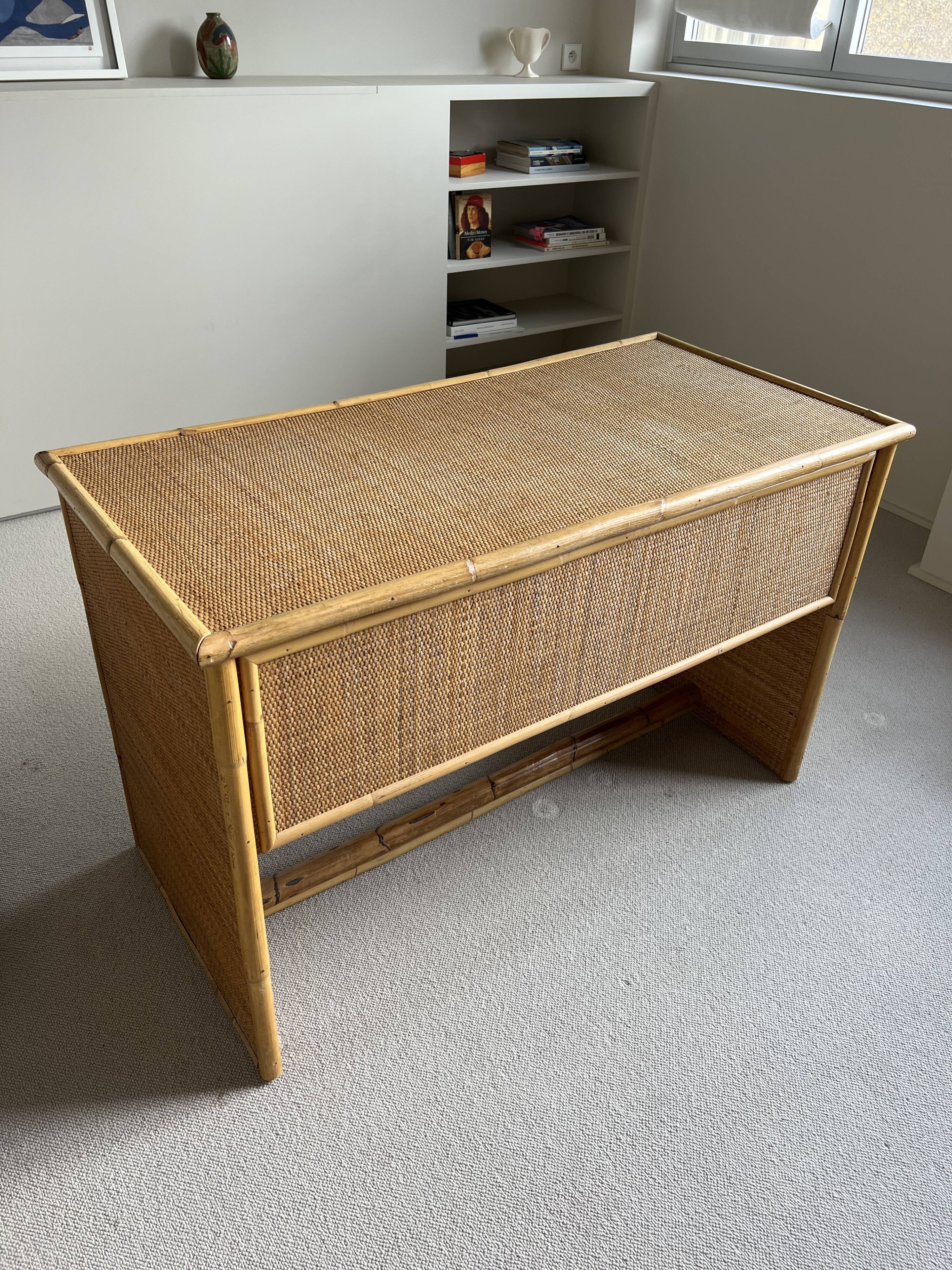 Vintage rattan desk