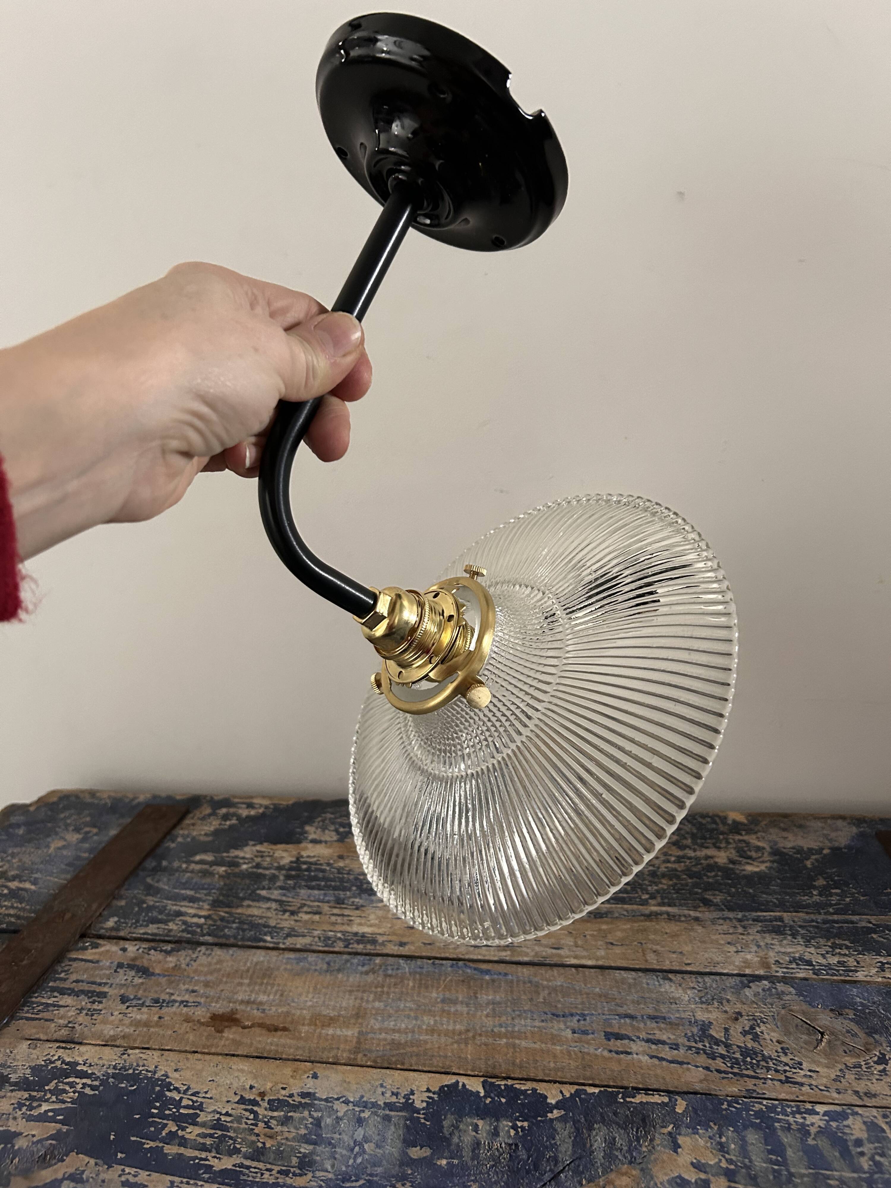 Holophane glass wall light