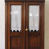 Walnut cabinet with display case, 1920s