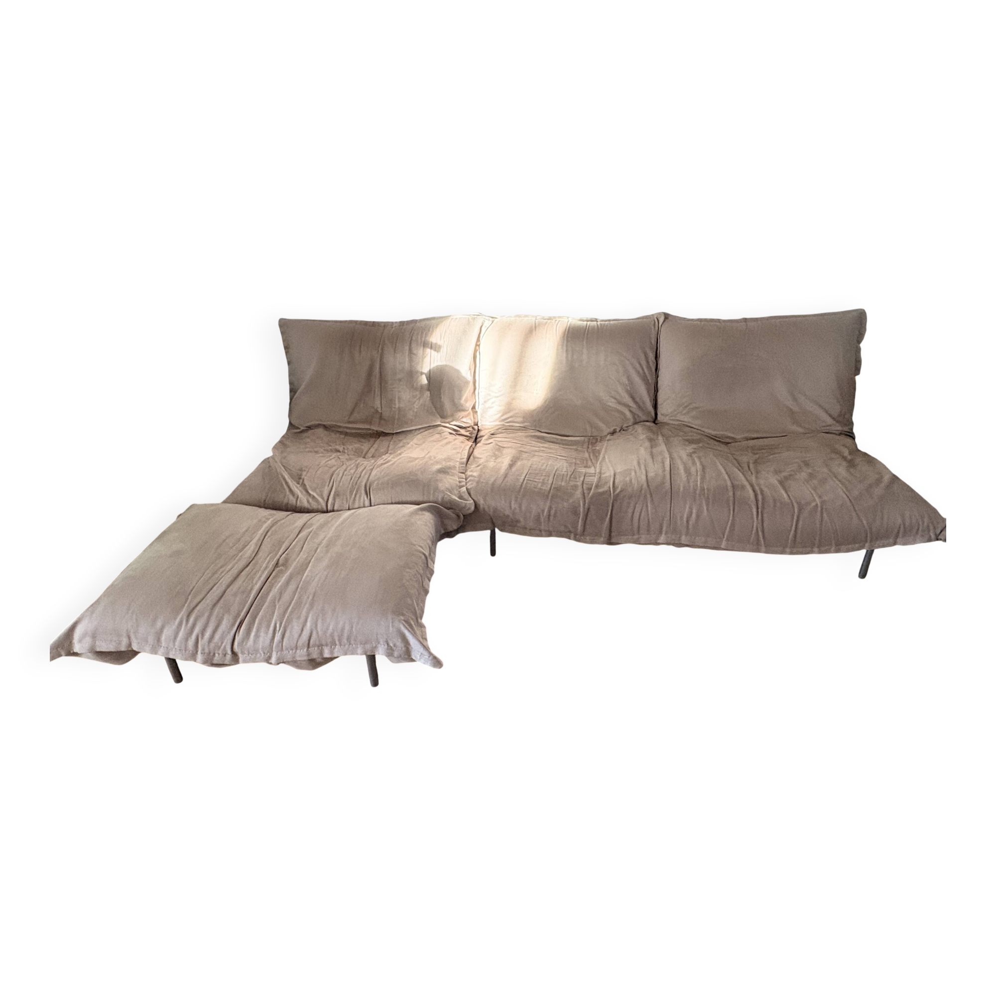 2-seater sofa + armchair + cuddly pouf by Cinna by Pascal Mourgue