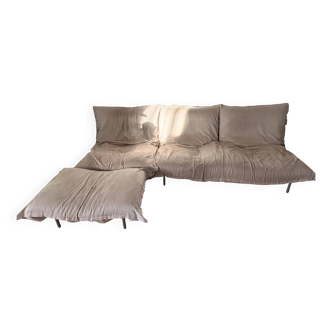 2-seater sofa + armchair + cuddly pouf by Cinna by Pascal Mourgue