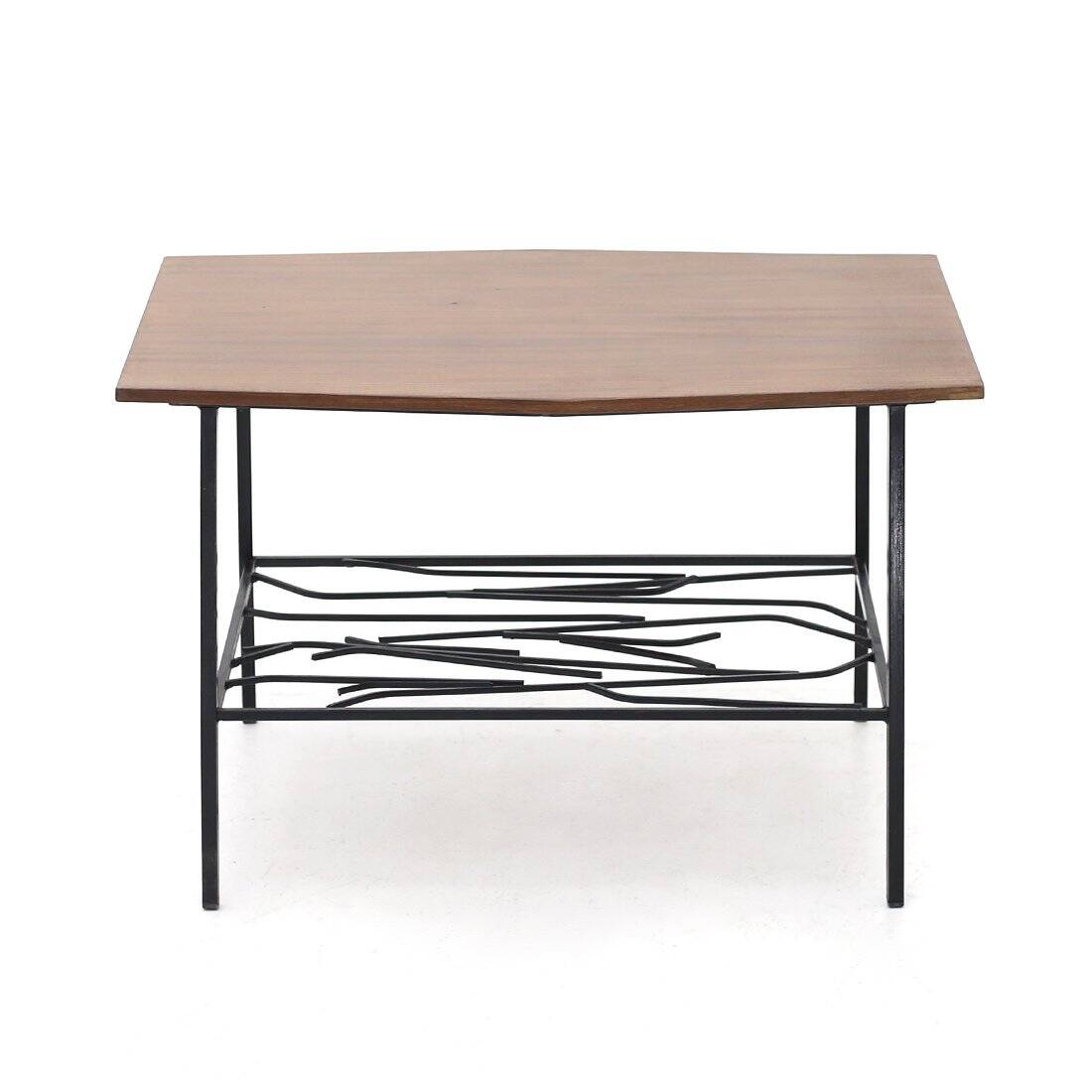 Coffee table with a wooden top, 1950s.