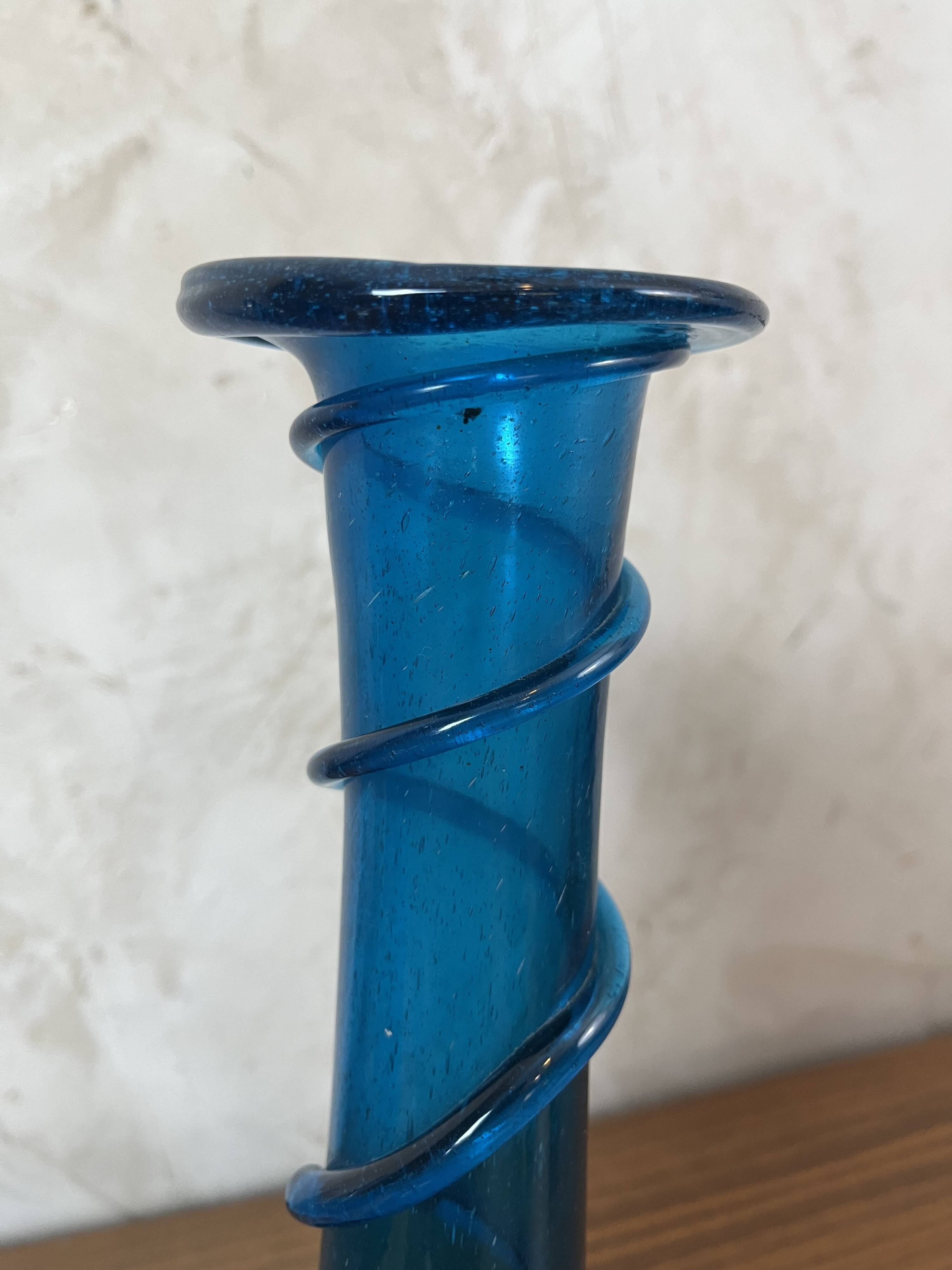 Blue spiral vase