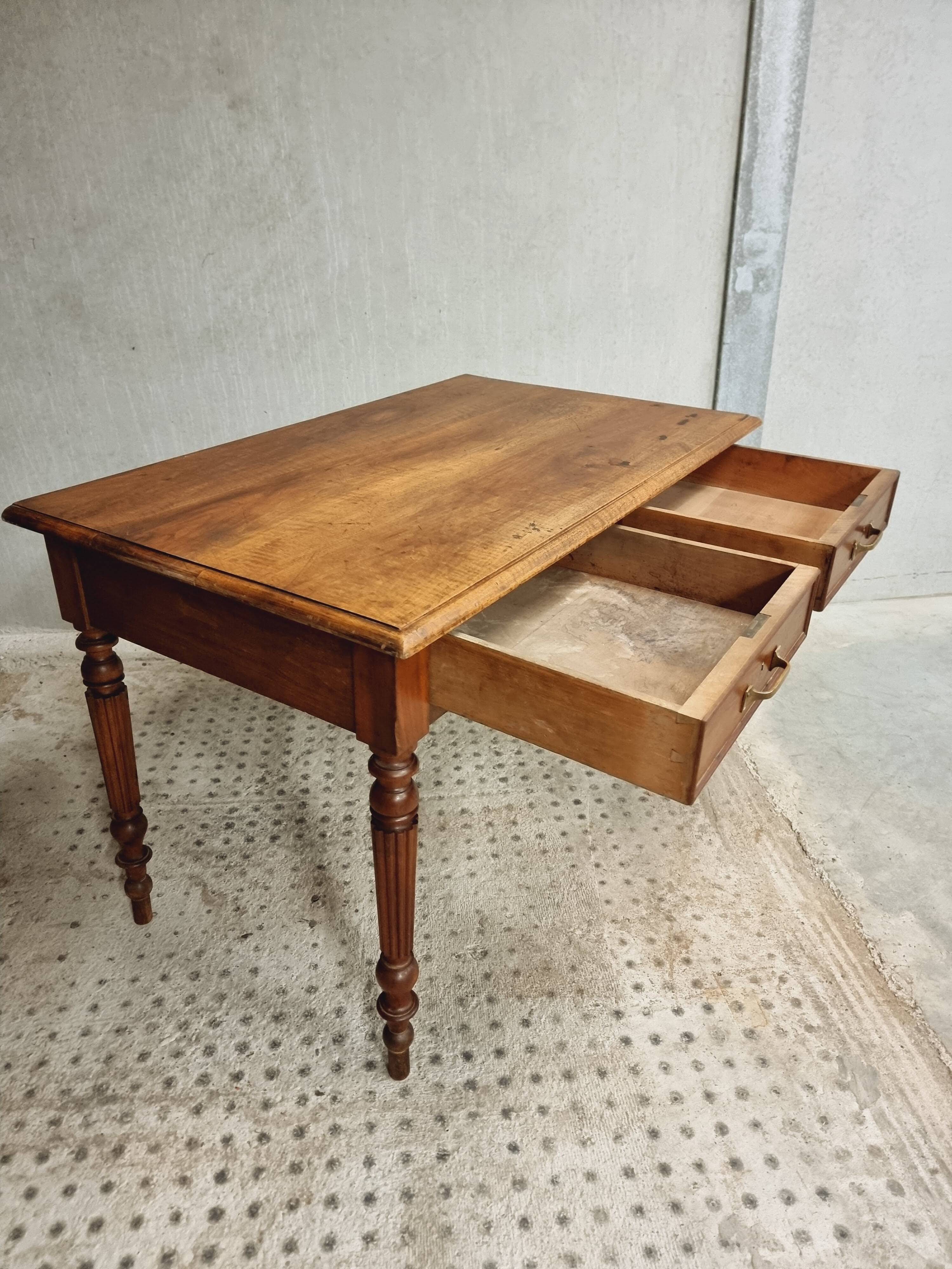 Antique table desk table dining table walnut 72x120 cm