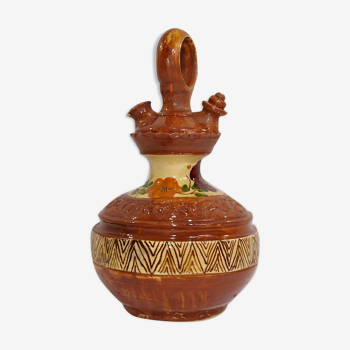 Glazed terracotta jug/Gargoyle/vintage