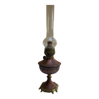 Oil lamp brass and copper martele matador 20'''