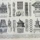 Old engraving 1898, Architecture (religious), construction • Lithograph, Original plate