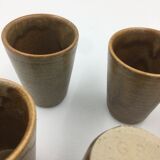 Set of 6 cups in digoin gres