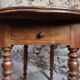 Antique French walnut folding dining table
