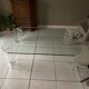Octagonal Glass and Lucite Coffee Table, Karl Springer, USA Mid-Century Vintage