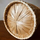 Braided bamboo wastepaper basket