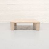 Italian Travertine & Chrome Coffee Table