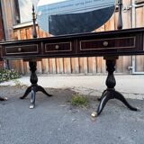 Coiffeuse triptyque vintage 1960s en acajou– signée G. Blouin Nantes