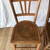 Set of 5 beech wood bistro chairs from the 1950s