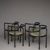 Set of 4 black 'Locus Solus' chairs by Gae Aulenti for Poltronova, 1960s