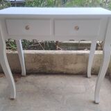 Dressing table console in white painted wood France 2000 / vintage retro classic bedroom decoration