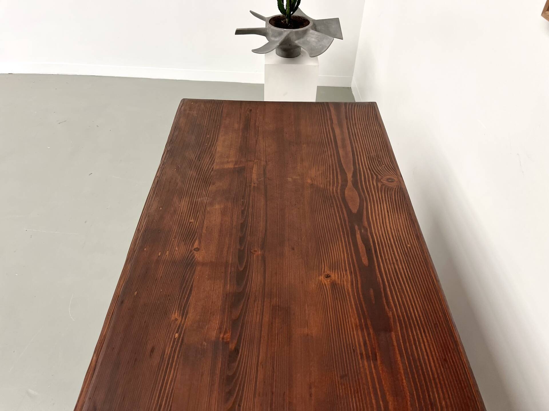 Small pine drapery table from the 1950s