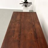 Small pine drapery table from the 1950s